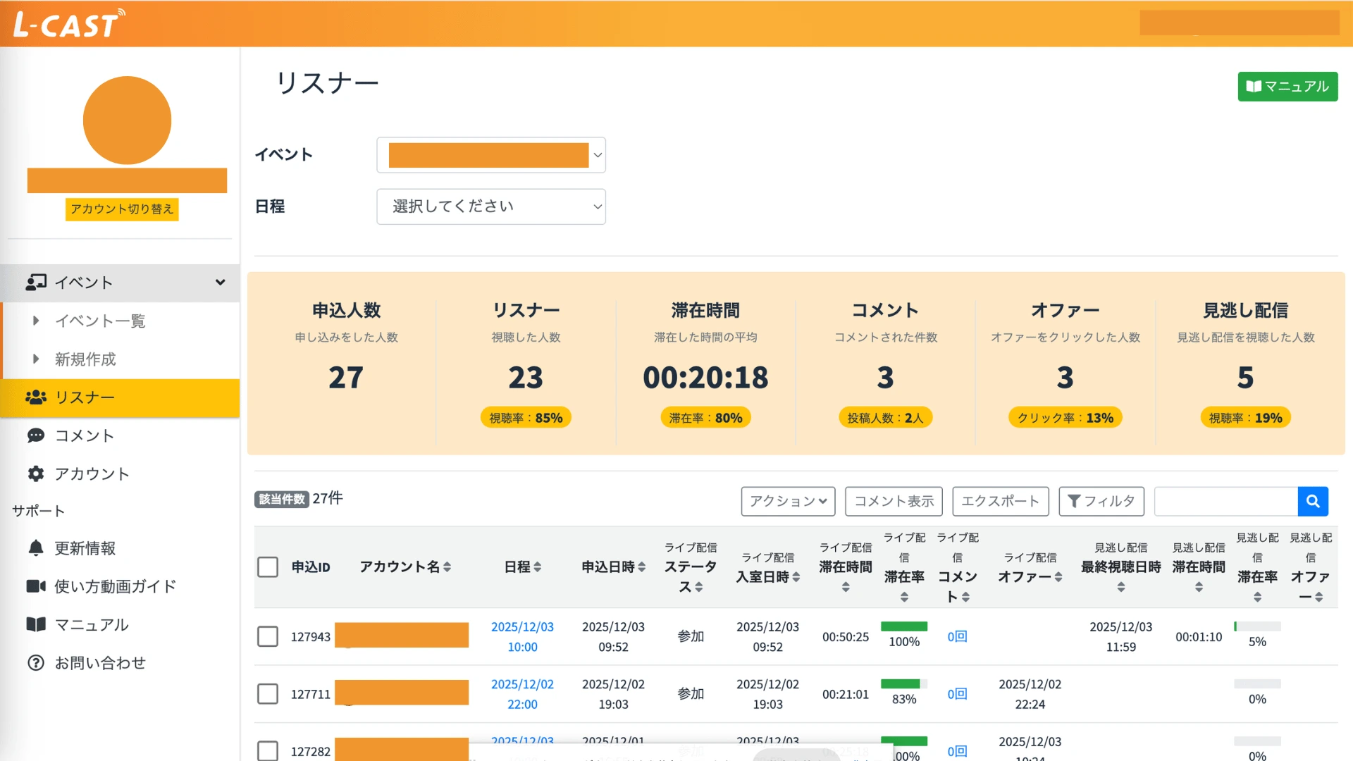 ステップ配信シナリオのPC表示